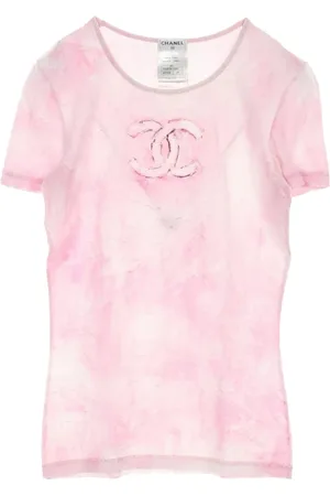 CHANEL T-shirt à logo Interlocking CC (années 1986-1988)