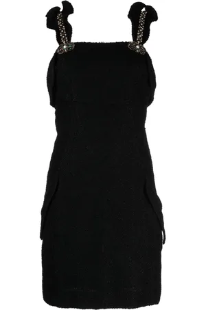 CHANEL Robe courte à ornements de perles