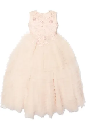 Maison Ava Robe en tulle Coralie à fleurs brodées