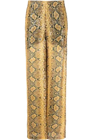 GCDS Pantalon brodé de sequins à effet peau de serpent