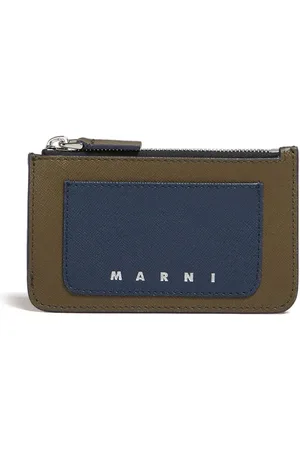 Marni Porte-cartes en cuir à logo imprimé