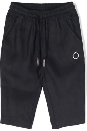 Trussardi Pantalon en lin à logo brodé