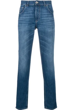 Brunello Cucinelli Jean slim à effet délavé