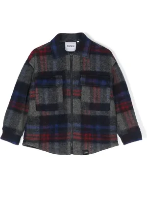 Aspesi Veste en maille à carreaux