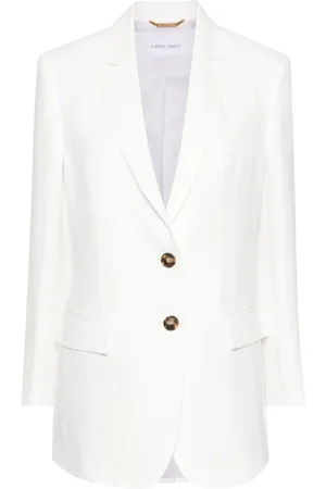 Alberta Ferretti Blazer en lin à simple boutonnage