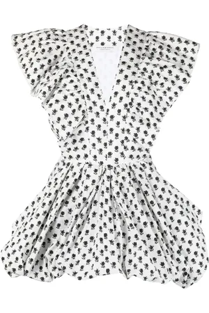 Serafini Robe fleurie à volants