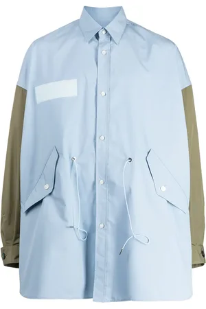 Fumito Ganryu Chemise bicolore à lien de resserrage
