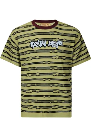 Brain Dead T-shirt rayé à effet usé