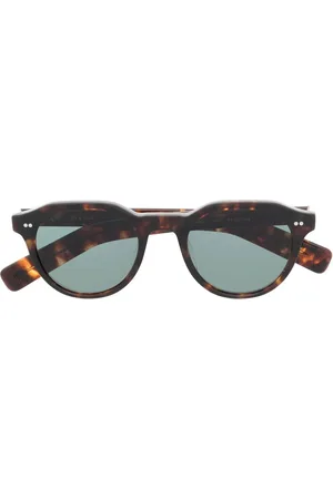 Eyevan 7285 Lunettes de soleil rondes à effet écailles de tortue