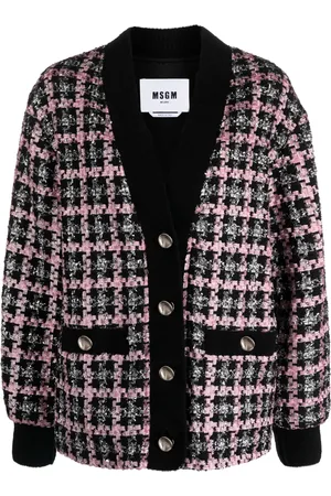 Msgm Veste en tweed à simple boutonnage