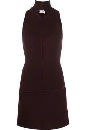 Courrèges Robe longue en maille à découpe