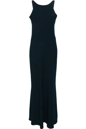 DRHOPE Robe longue en crêpe à design sans bretelles