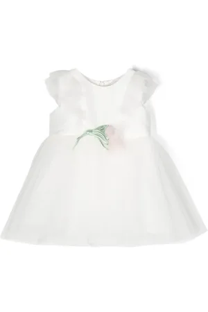 MONNALISA Robe évasée sans manches à fleurs brodées
