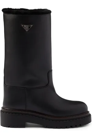Prada Bottines en peau lainée