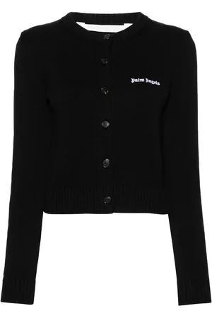 Palm Angels Cardigan crop à logo brodé
