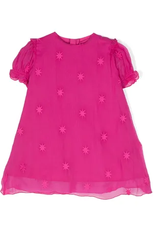 Chloé Robe en soie à étoiles brodées