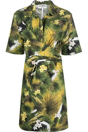 Iceberg Robe-chemise à imprimé végétal