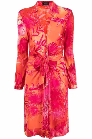 VERSACE Robe imprimée en soie (années 2000)