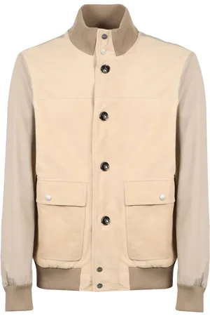 Kiton Coupe-vent à empiècements en cuir