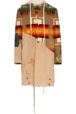 GREG LAUREN Manteau 50/50 Navajo structuré à capuche