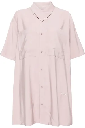 Izzue Robe plissée en laine à logo brodé
