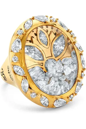 BUDDHA MAMA Bague Lotus en 20ct pavée de diamants