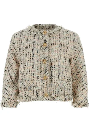 Alexander McQueen Veste en tweed à bords francs