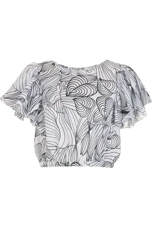 Isolda Blouse crop Sabiá à cœurs imprimés