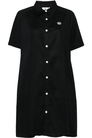 Chocoolate Robe-chemise en popeline à logo brodé