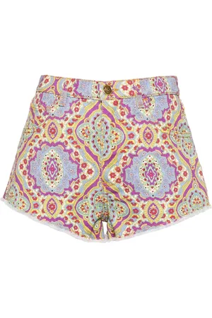 Etro Short en jean à fleurs