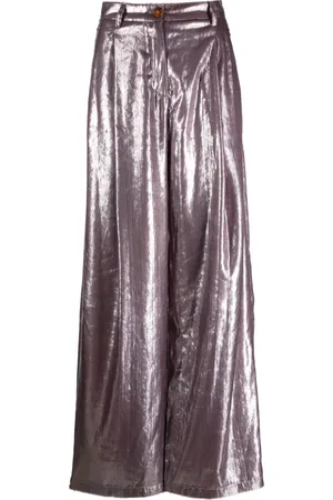 ALYSI Pantalon ample à effet de brillance