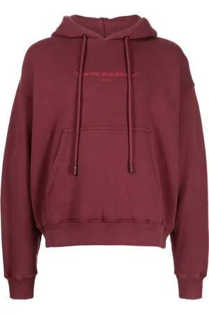 OFF-WHITE Hoodie en coton à slogan imprimé