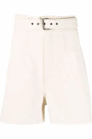 Serafini Short en jean à taille ceinturée