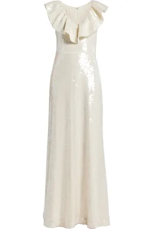 ROTATE Robe ornée de sequins à coupe longue
