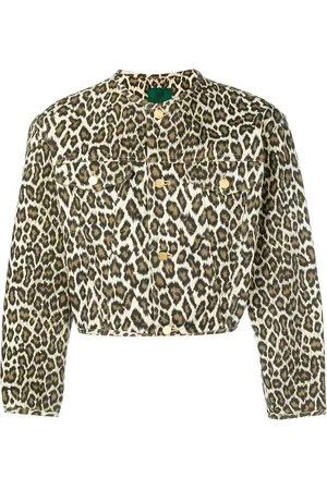 Jean Paul Gaultier Veste crop à imprimé léopard
