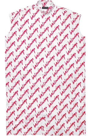 Balenciaga Robe-chemise à logo imprimé