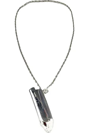 YOHJI YAMAMOTO Collier à pendentif serti de grenat