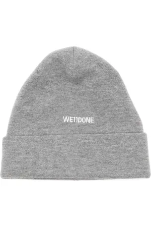 We11 Done Bonnet en laine à logo brodé