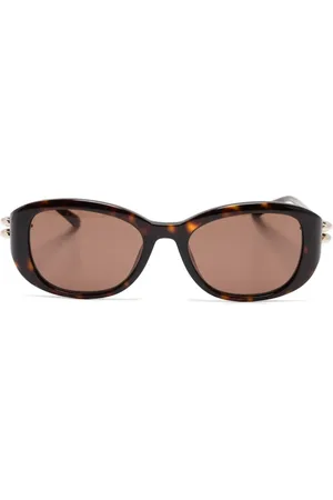 Alexander McQueen Lunettes de soleil à effet écaille de tortue