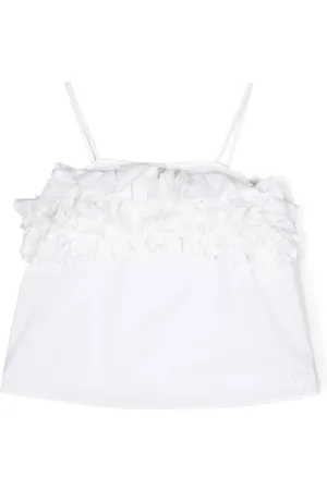 MISS BLUMARINE T-shirt volanté à fines bretelles