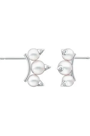 Tasaki Boucles d’oreilles Collection Line Danger Neo en or blanc 18ct pavées de diamants
