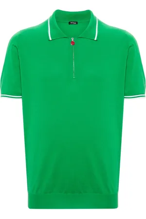 Kiton Polo en coton à bords rayés