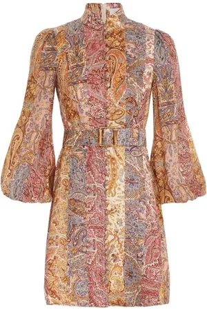 ZIMMERMANN Robe ceinturée à motif cachemire