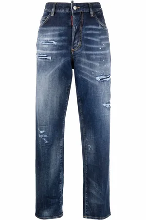 Dsquared2 Jean effet-usé à taille haute