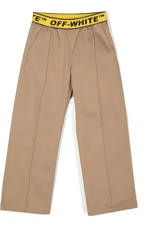 OFF-WHITE Pantalon droit à taille à logo