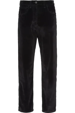 Prada Jean en velours à taille mi-haute
