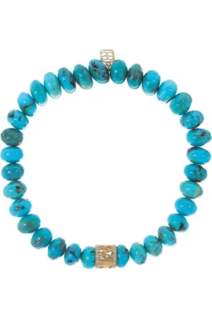 Sydney Evan Collier Lucky Rondelle en or 14ct serti de turquoise et de diamants