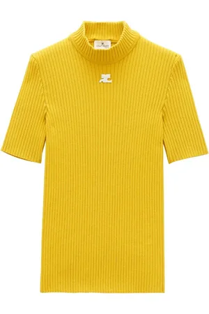 Courrèges Haut nervuré à logo