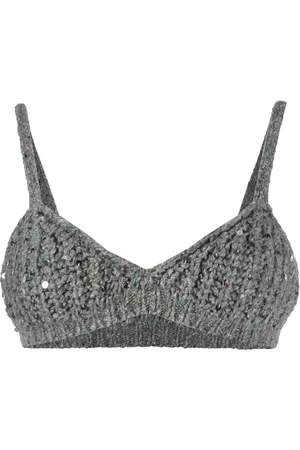 Alanui Haut crop en maille à sequins brodés