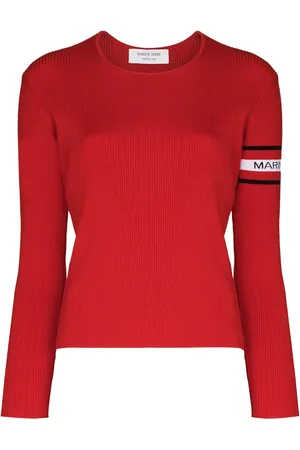Marine Serre Pull en maille intarsia à découpe